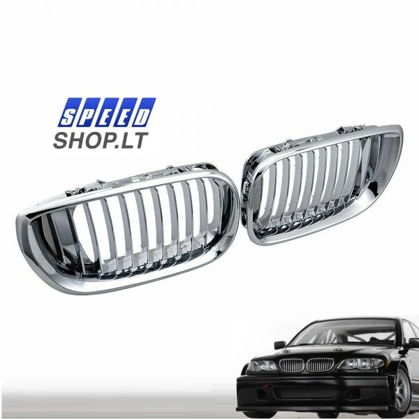 BMW 3 (E46) Facelift chromuotos grotelės